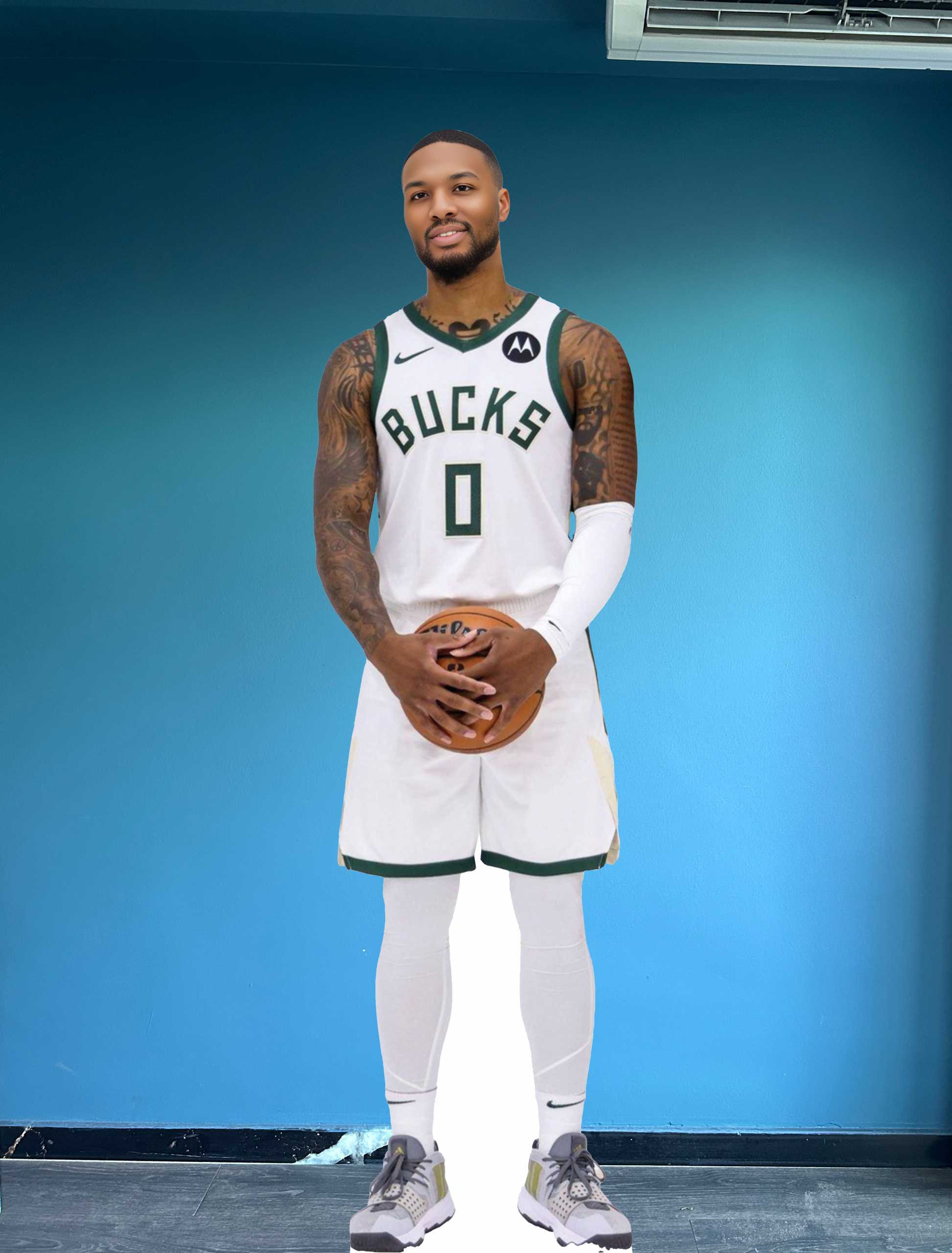 Damian Lillard Cardboard Cutout Model Damian Lamonte Ollie Lillard NBA Milwaukee Bucks Professional Basketball Player Figure Standee